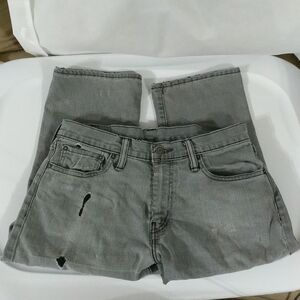 Levi's 504 Regular Straight Leg Grey Distressed - size 31 x 32